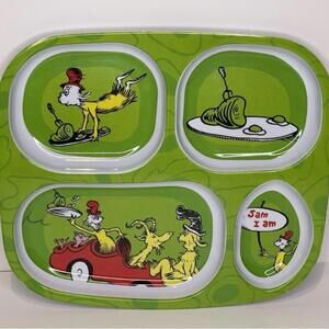 Green Dr. Seuss Divided Plate LIKE NEW